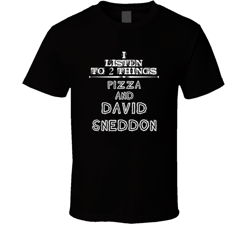I Listen To 2 Things Pizza And David Sneddon Cool T Shirt