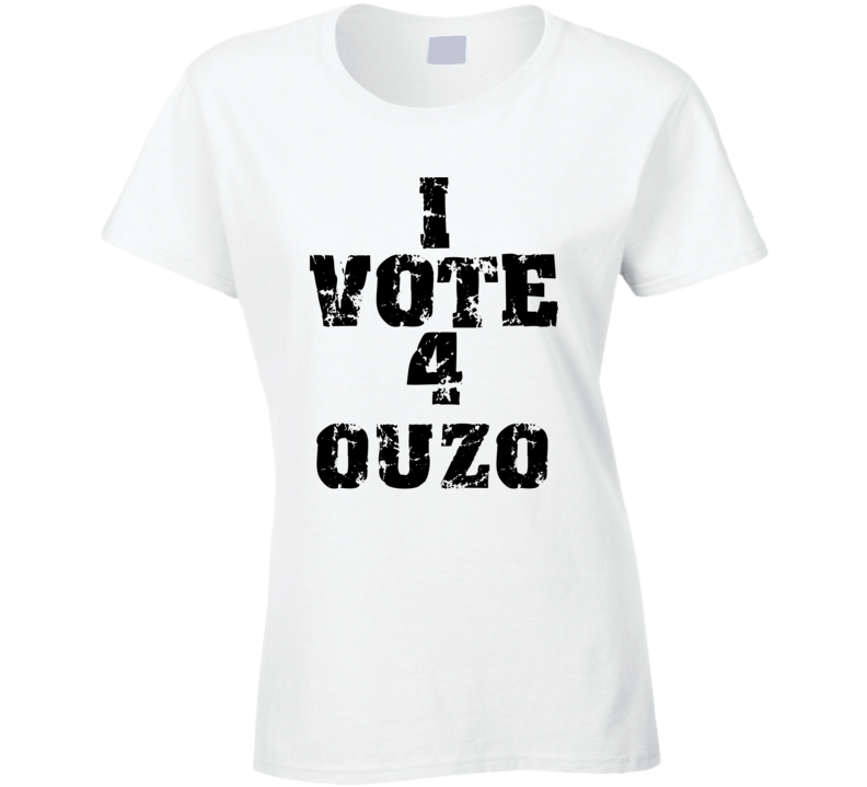 I Vote 4 Ouzo Alcohol Funny Cool T Shirt