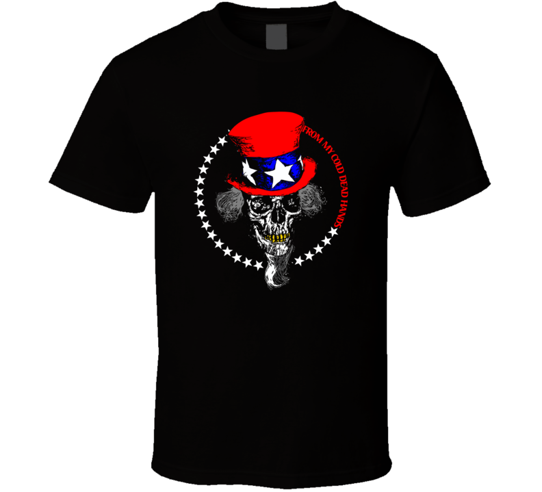 Uncle Sam Skull From my cold right to bear arms USA T Shirt