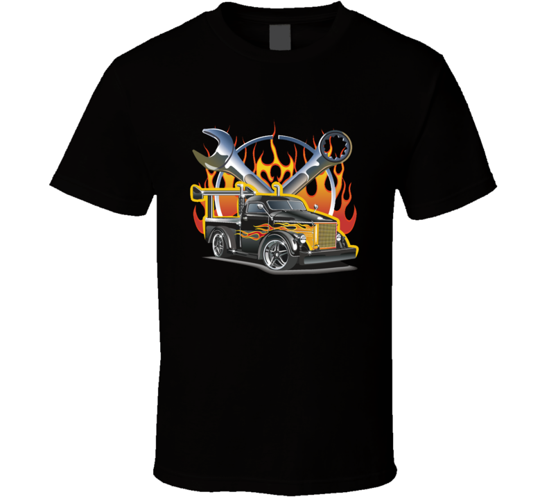 Custom Muscle Pick Up Truck Car Ride Old School Mechanic Biker T Shirt