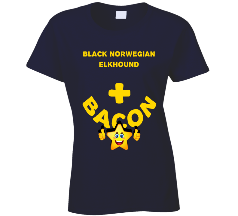 Black Norwegian Elkhound Plus Bacon Funny Love Trending Fan T Shirt
