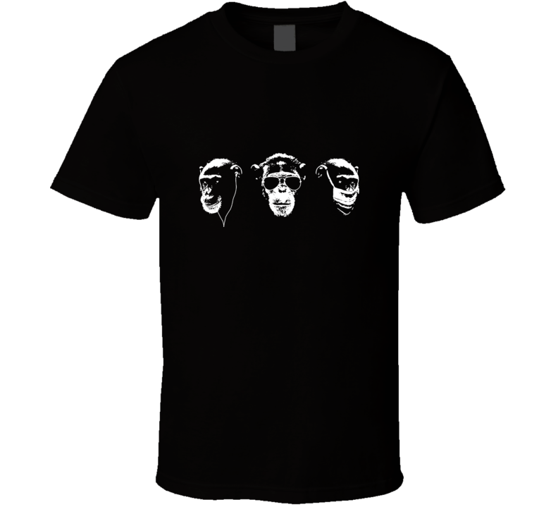 Hear See Speak No Evil Monkeys Funny Pop Culture T Shirt