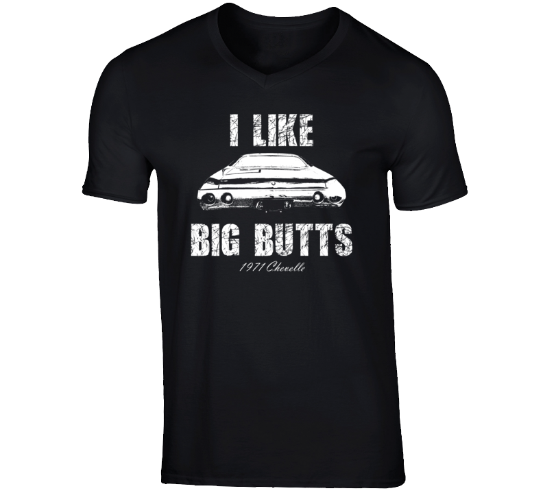 Chevy Chevelle Big Butts Parody 1971 American Muscle Car Fan V-Neck T Shirt