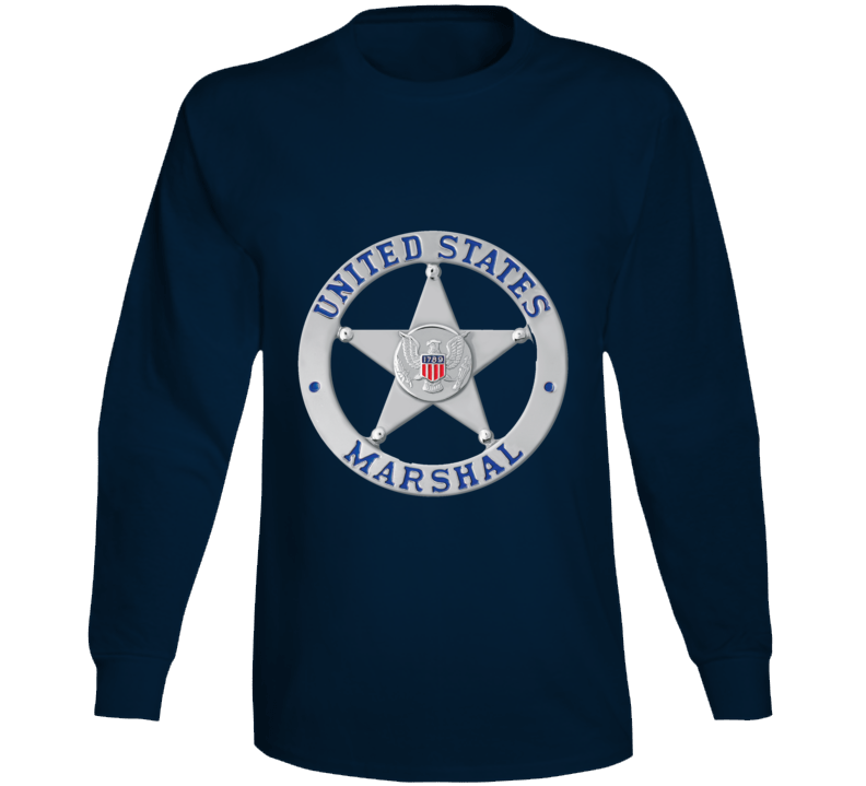 Us Marshal Badge 1789 Prop Replica Police Law For Fun Recreational Long Sleeve T Shirt