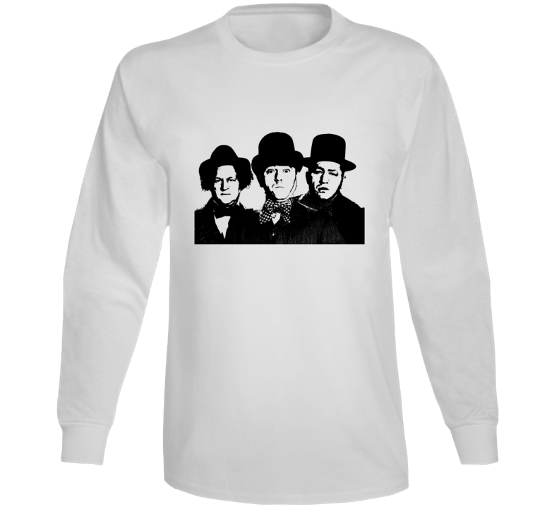 The Three Stooges Curly Larry Moe Funny Cool Classic Movie Fan Long Sleeve T Shirt