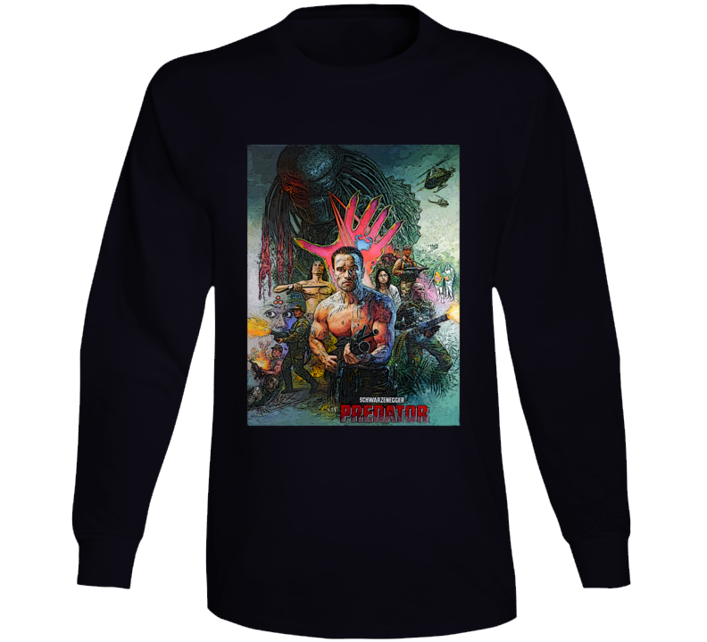 Predator Arnold Schwarzenegger Movie Original Fan Long Sleeve T Shirt