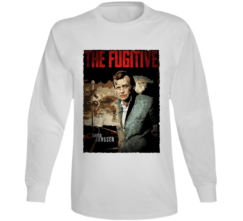 The Fugitive David Janssen Vintage Tv Fan T Long Sleeve T Shirt