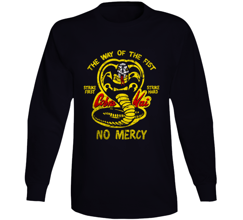 Cobra Kai Strike No Mercy Karate Kid Inspired Movie Long Sleeve T Shirt