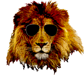 Lion Sunglasses Cool Animal Fan T Shirt